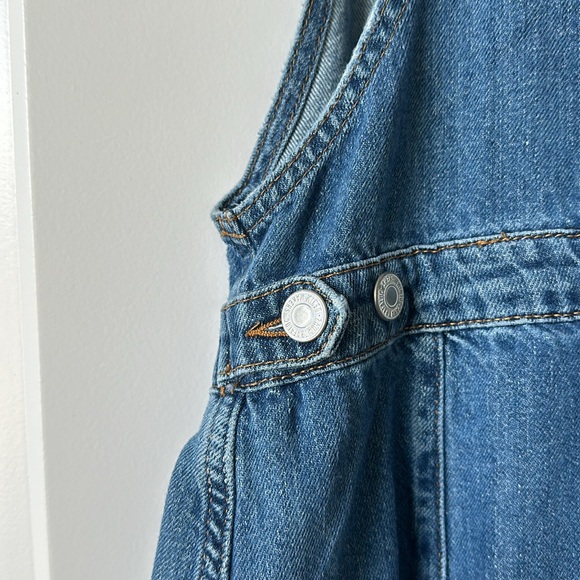 Zara Trafaluc Denim Overall Dress Buttondown Size Small/26 Knee length - Picture 4 of 9